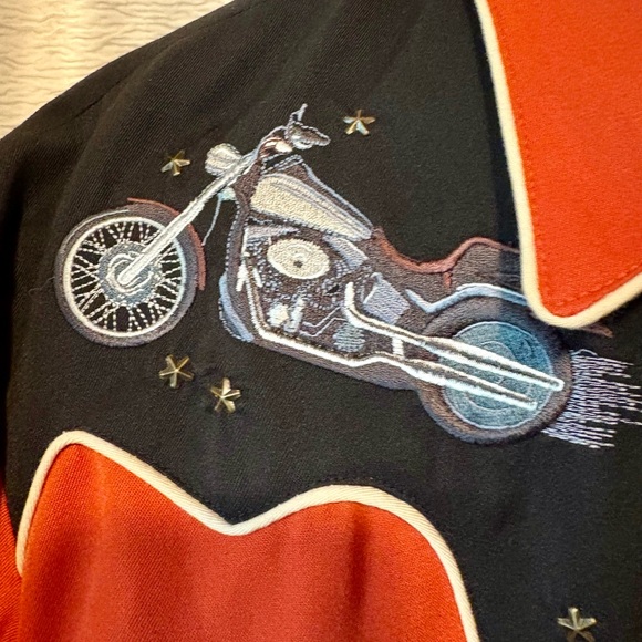 Scully Orange and Black Western Shirt - Picture 2 of 5